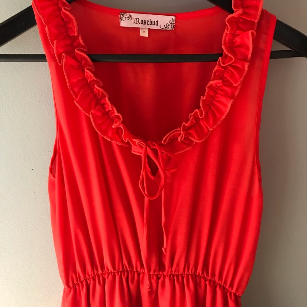 Sleeveless coral summer dress